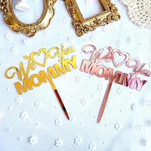Mamá, te amamos, adorno acrílico para pastel, decoración para pastel del Día de la Madre - Product Image 1
