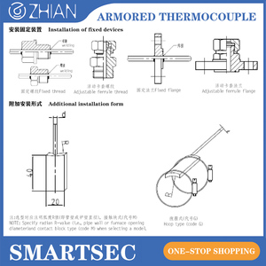 Termopar PT100 Kichunguzi Cha Joto La Juu Viwandani 0-1300°C Kihisia Cha K-aina Ya Thermocouple Ya Kivita - Product Image 3