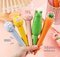 Stylo Magique Anti-Stress Kawaii Créatif, Jouet à Presser Squishy, Encre Noire, Papeterie Étudiant, Cadeau Enfant
