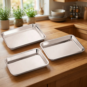 Stainless Steel New Style Sweet Serving <b>Tray</b> <b>Mirror</b> Polish Stainless Steel Sweet Serving <b>Tray</b> for Hotel and Home Using - Product Image 4