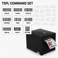 Imprimante thermique bicolore de bureau, étiqueteuse 3 pouces avec codage rouge-noir pour les étiquettes de bacs d'entrepôt et d'actifs