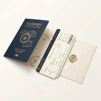 Lot de cartes d'invitation de mariage sur le thème du voyage avec carte d'embarquement personnalisée et carte RSVP pour événements