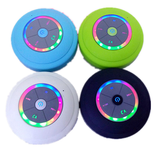 IPX7 Waterproof Outdoor Portable Blue Tooth Speaker Shower Speaker with Light Show FM Radio Microphone