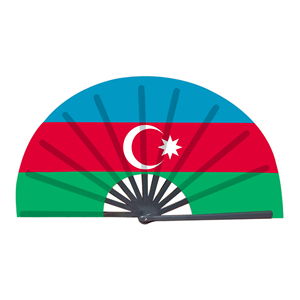 Abanicos Plegables de Bambú con la Bandera de Azerbaiyán al por Mayor, Abanico de Mano para Carnaval, Boda, Festival, Fiesta, Agencia de Viajes - Product Image 1