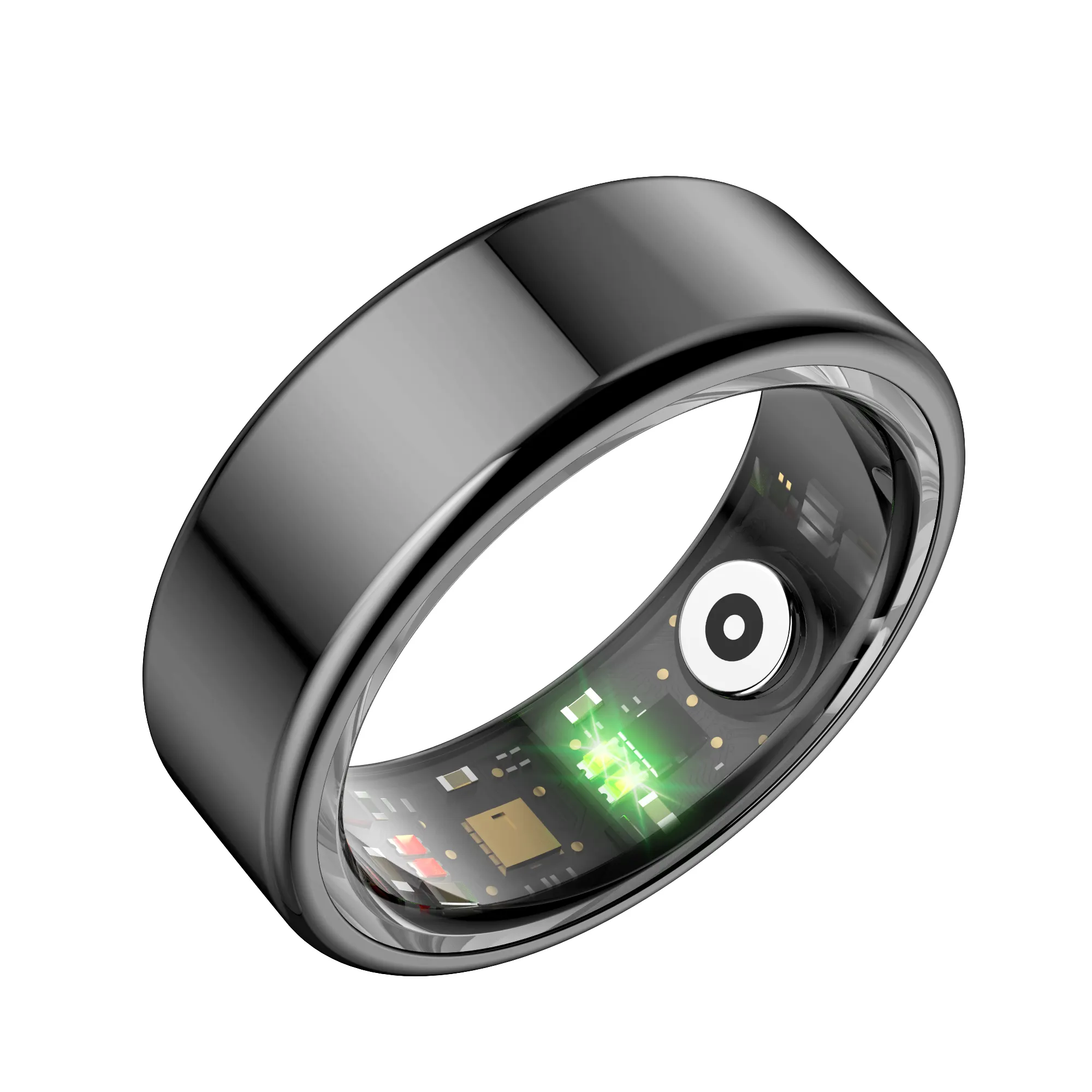 HSR02 cincin pintar multifungsi, cincin kebugaran dapat dipakai pelacak baterai Lithium Monitor kesehatan IPX68 tahan karat 2024