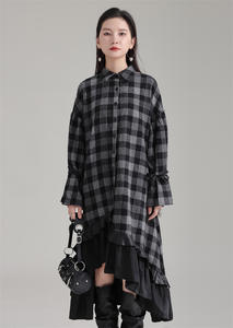 Abbigliamento personalizzato moda donna abbigliamento personalizzato moda abito di lana 2023 inverno nuovo abito camicia irregolare - Product Image 2