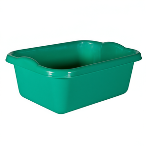 Bac rectangulaire 14 L en plastique vert pour le rangement et le nettoyage - Product Image 3
