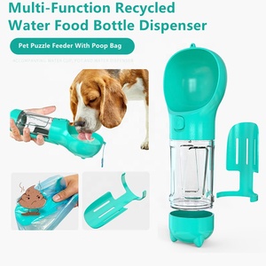 Dispensador portátil multifunción de agua reciclada <span class=keywords><strong>para</strong></span> mascotas, botella de comida, cuenco <span class=keywords><strong>para</strong></span> cachorro, <span class=keywords><strong>bebedero</strong></span> inteligente, alimentador de rompecabezas con bolsa de caca - Product Image 2