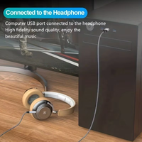 OEM/ODM Plaqué Or USB 2.0 Mâle 3.5MM TRS Mâle Coaxial Audio Jack Câble de Prise pour Téléphones Mobiles Haut-parleurs Disponibles 1M 3M 5M