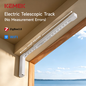 Rail de <span class=keywords><strong>rideau</strong></span> motorisé intelligent KEMEK de qualité professionnelle en aluminium pour projets de bureaux et d'hôtels - Product Image 1