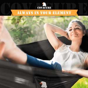 Tragbare Hängematte im traditionellen Design für 2 Personen mit Doppel-Moskitonetz, Schaukelstuhl aus Fallschirm-Nylon, Outdoor-Möbel für Camping - Product Image 2