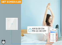4 Gang Tuya Smart Home EU UK Panel Kaca Temper Tuya Saklar Dinding Sentuh Listrik Wifi Smart Switch