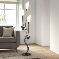 Lampe sur pied LED en fer et verre de style nordique moderne avec ampoule E27 et interrupteur au pied