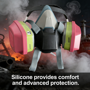 Respirateur demi-<span class=keywords><strong>masque</strong></span> en silicone de haute qualité, hermétique, à faible fuite, confortable, 6502, avec double filtre. - Product Image 3