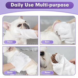 Sinh Thái Thân Thiện Hữu Cơ Rử<span class=keywords><strong>a</strong></span> Miễn Phí Chó Và Mèo Pet Làm Sạch Khăn Lau Ướt Găng Tay Găng Tay Với Drop Shipping Nhự<span class=keywords><strong>a</strong></span> - Product Image 4