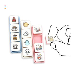 Tampon encreur personnalisé 3, 4 ou 6 en 1 avec impression UV de haute qualité, tampon en plastique mignon pour remerciements - Product Image 1