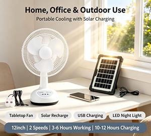 Produit phare : Ventilateur de refroidissement solaire avec panneau solaire, ventilateur d'extraction pour hôtel et extérieur - Product Image 3