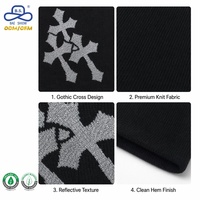 Bonnet sans revers en tricot de polyester et coton, motif personnalisé, style streetwear tendance, unisexe, pour l'hiver, marque streetwear