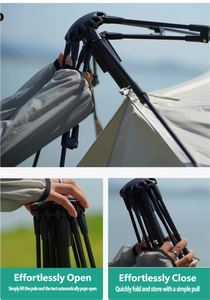 Tente de plage automatique Oxford pour 3-4 personnes, abri solaire UPF 50+, auvent de camping coupe-vent avec sac de transport pour utilisation en extérieur - Product Image 6