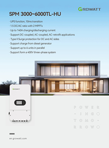 Sistema de Almacenamiento de Energía Solar Híbrido Monofásico Growatt SPM 3000-6000TL-HU de 3kw, 3.6kw, 4kw, 4.6kw, 5kw, 5.5kw, 6kw y 48V para el Hogar - Product Image 1