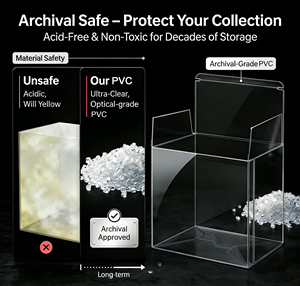 Boîte de rangement pour boosters de cartes à collectionner, protection UV, logo personnalisé OEM, robuste, transparente, PVC 0,5 mm, sans acide, pour cartes de jeu PKMN. - Product Image 3