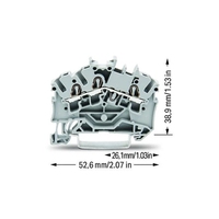 10 piezas 2002-6301 Bloque de terminales de paso de 3 conductores de 5.2 mm de ancho, gris, nuevo