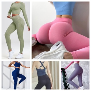 Conjunto de Yoga Alo al por Mayor, Sudadera de Yoga Transpirable para Mujer, Leggings de Yoga de Cintura Alta para Mujer, Ropa de Yoga sin Costuras para Fitness - Product Image 2