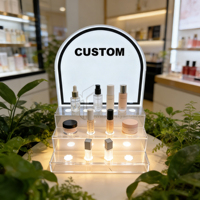 Support d'affichage de produits cosmétiques en acrylique PMMA de luxe sur mesure, design ODM, avec éclairage LED, pour boutique de produits cosmétiques