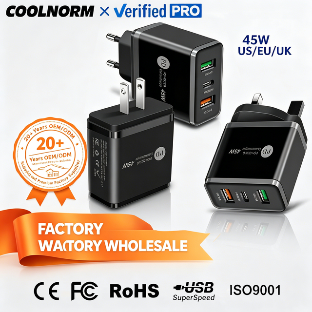 New PD 25W Fast-charging Phone Charger 5V 4A EU/US/UK-spec PD + Dual-USB (USB-A & USB-C) Multi-port Adapter