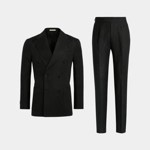 Fashion City New Black lino tre <span class=keywords><strong>doppiopetto</strong></span> da uomo Slim Suit - Product Image 6