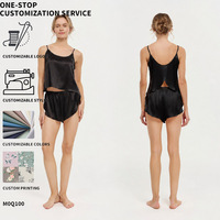 Pyjama 100% soie pour femmes, ensemble de pyjama élégant et luxueux pour femmes, pyjama d'été uni