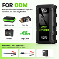 Démarreur de batterie avec compresseur d'air, direct usine, booster de voiture, batterie externe, emballage personnalisé, marque personnalisée, livraison à temps, approvisionnement en gros