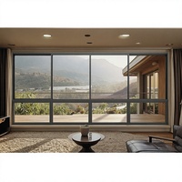 Ventanas Corredizas de Aluminio Negro Estilo Chino, Herrajes Alemanes de Acero Inoxidable, Resistentes al Viento y con Aislamiento Térmico para Exteriores