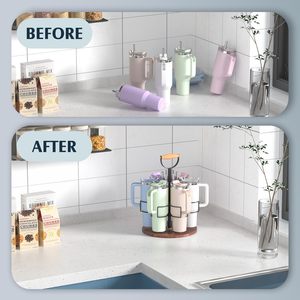 Organizador de Botellas de Agua Compatible con el Vaso Stanley de 40 oz con Asa, Portavasos Giratorio para Vaso Stanley con Pajita - Product Image 5