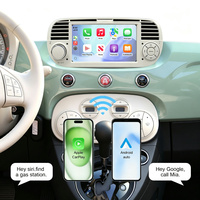 Autoradio Android 7 pouces pour Fiat 500 C 2007-2015, montage sur tableau de bord, Android Auto sans fil, CarPlay intégré, WiFi, MP3, USB, 1024x600, 1 an