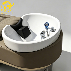 Nuevo Sillón <span class=keywords><strong>de</strong></span> Cerámica Moderno <span class=keywords><strong>para</strong></span> Lavado <span class=keywords><strong>de</strong></span> Cabello en Baño con Reposapiés Ajustable y Funciones <span class=keywords><strong>de</strong></span> Masaje Spa - Product Image 6