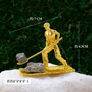 2024 Miner worker home decor metal crystal stand table top decoration
