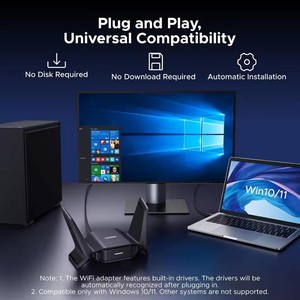 Adaptador WiFi UGREEN BE3600 <span class=keywords><strong>para</strong></span> <span class=keywords><strong>PC</strong></span> <span class=keywords><strong>de</strong></span> Escritorio, Dongle WiFi 7 <span class=keywords><strong>de</strong></span> Doble Banda 5GHz/2.4GHz, Antenas <span class=keywords><strong>de</strong></span> Alta Ganancia 4K QAM, USB 3.0 <span class=keywords><strong>para</strong></span> Windows 10/11 - Product Image 4