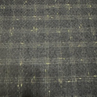 Tissu Tweed Métallique Noir et Or 325 GSM 100% Polyester Double Face Teint en Fil Tissé Respirant pour Veste et Manteau de Luxe pour Femme