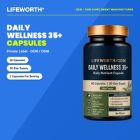 LIFEWORTH Sans Arôme Bien-être Quotidien 35+ Vitamines A C D3 Capsules 60 (Approvisionnement pour 30 Jours) pour le Soutien Énergétique