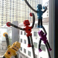 Juguete Antiestrés de Plástico con Ventosa y Tubo Telescópico, Robot Humanoide, para Niños, Alivio de la Ansiedad y el Estrés