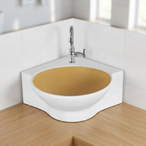 Vasque ronde en céramique marron moderne et écologique pour salle de bain, idéale pour les plans de travail de sous-sol et de villa - Product Image 5