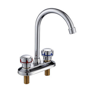 Grifo de Lavabo Chenlu de 2 Manijas, Montado en el Encimera, con Válvula de Cerámica y Acero Inoxidable - Product Image 5