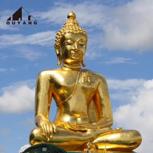 ประติมากรรมพระพุทธรูปทองเหลืองขนาดเท่าคนจริงสำหรับตกแต่งสวนศาสนสถานกลางแจ้งขนาดใหญ่ - Product Image 4