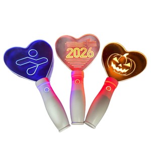 Bâton Fluorescent Acrylique en Forme de Cœur, Lumière RGB, Accessoire de Fête et de Concert, Halloween 2026, Logo Personnalisé - Product Image 5