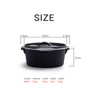 Wok personnel personnalisé poêle à paella four hollandais <span class=keywords><strong>en</strong></span> <span class=keywords><strong>fonte</strong></span> fournisseur noir mat batterie de cuisine de qualité supérieure pour camping four hollandais - Product Image 4