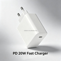 Cargador Portátil de Viaje de 20W con Carga Rápida, Adaptador Tipo C con Enchufe EU, UK, US, Cargador USB C para iPhone 16pro, 15, 14