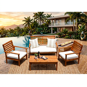THINH PHU OLIVER Functional Acacia Wood Sofa Set-Contemporary Outdoor Furniture for <b>Garden</b> & Living Room-Customized Packing - Product Image 1