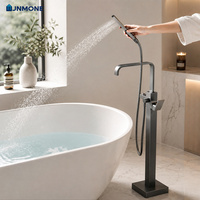 Mitigeur de bain sur pied en laiton avec douchette pour baignoire autoportante, idéal pour salle de bain de luxe