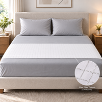 Drap plat de mise à la terre blanc, en coton biologique premium avec 5 % de fibres d'argent, drap conducteur pour le sommeil et le soutien à la récupération